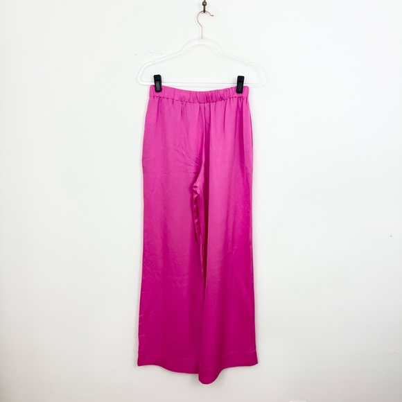 A.L.C Allie Wide Leg Pant In Hot Pink Satin - Picture 6 of 6